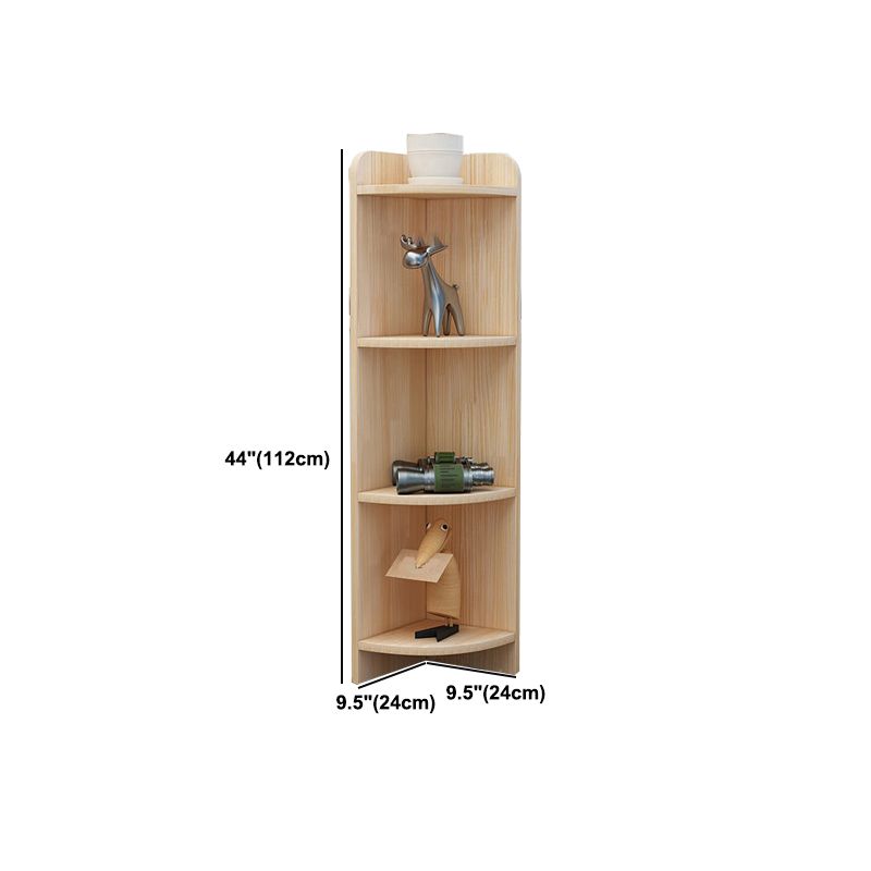 Modern Brown Shelf Bookcase Closed Back Wooden Book Shelf for Study Room