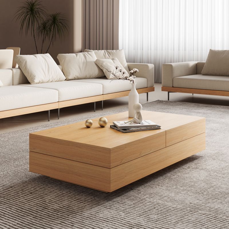 Modern Coffee Table Black Wood Coffee Cocktail Table with Storage