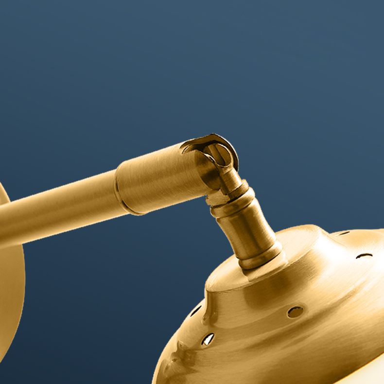 Gold Globe Wall Lamp in Modern Simplicity Copper 1-Light Wall Sconce with Frosted Glass Shade