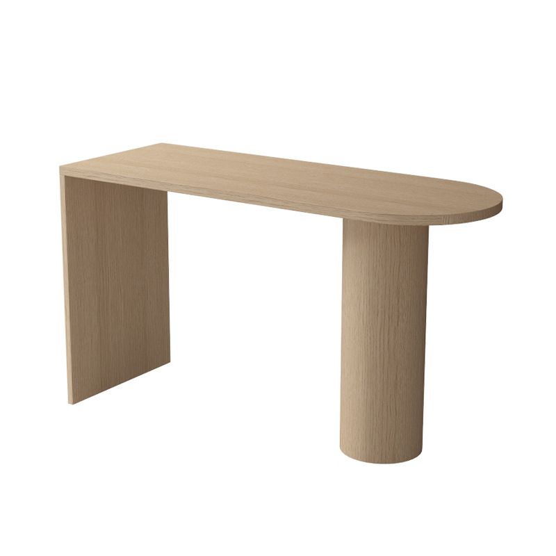 Contemporary Wood Bar Table Bistro Bar Desk with Double Pedestal