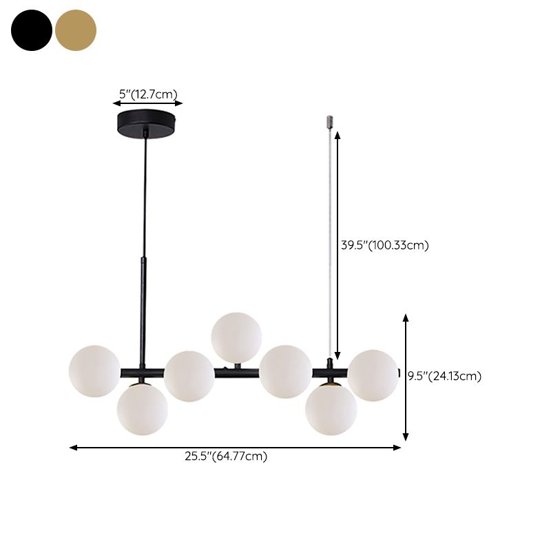 Modern Island Hanging Lamp Multi Lights Island Lamp with Glass Shade for Dining Room