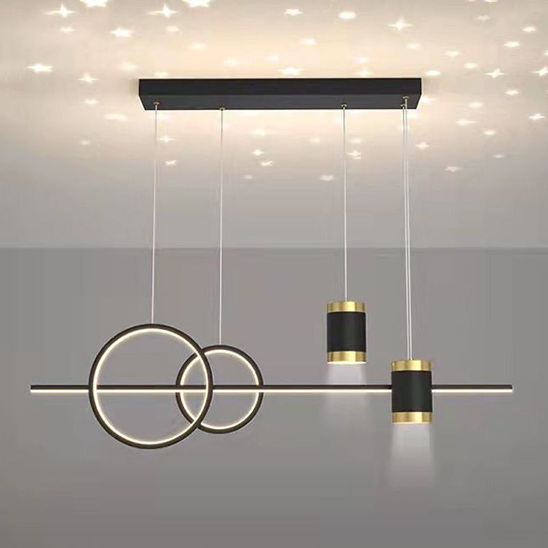 Contemporary Style Linear Shape Island Lighting Ideas Metal Island Pendants