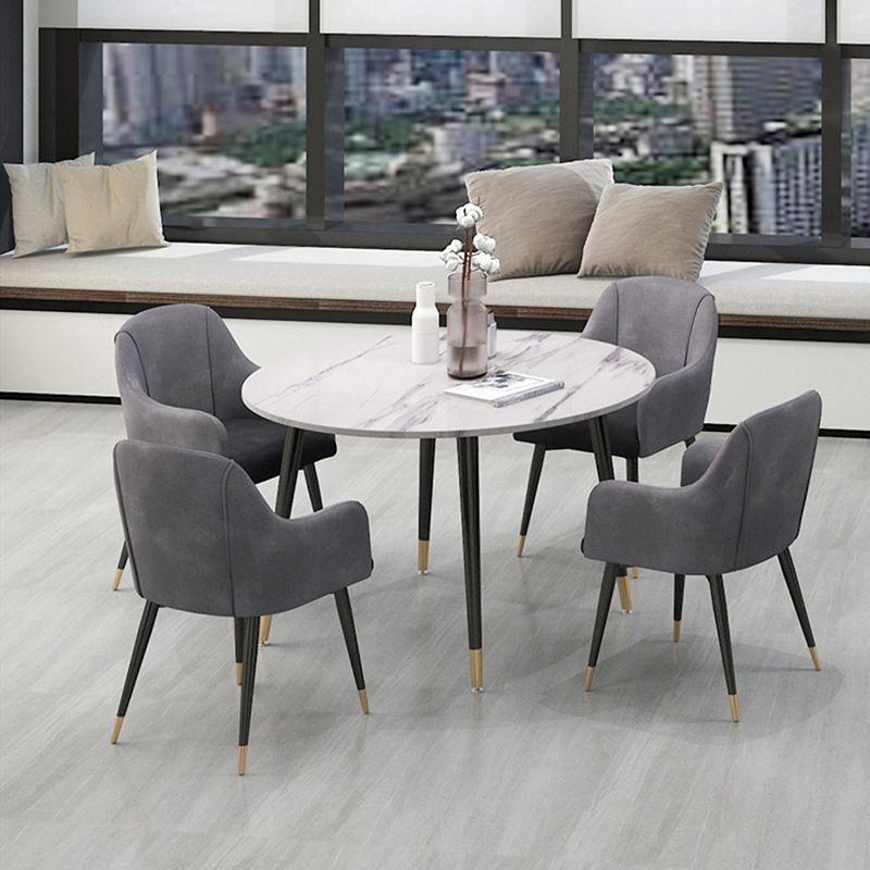 Contemporary Round Table Set 1/2/5 Pieces Dining Set for Kitchen