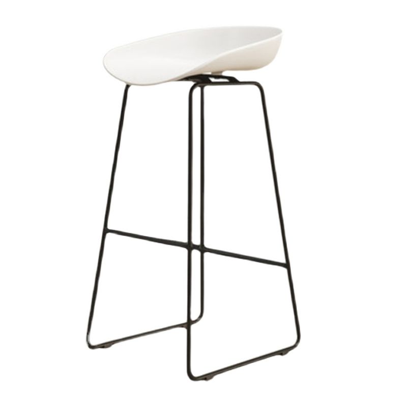 Industrial Indoor Barstool Iron Simple Tall Stool with Plastic Seat