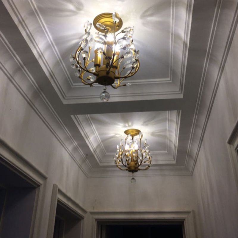 3-Lights American Style Crystal Kronleuchter 33 "breite Zweige geformte Beleuchtungsstoffe für Schlafzimmer Esszimmer