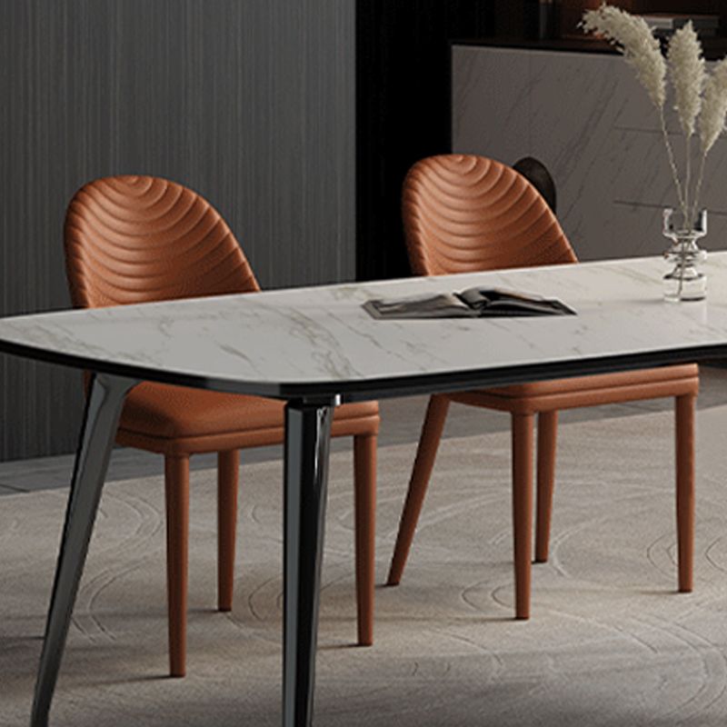 Contemporary Parsons Chair Faux Leather Kitchen Dining Armless Chair