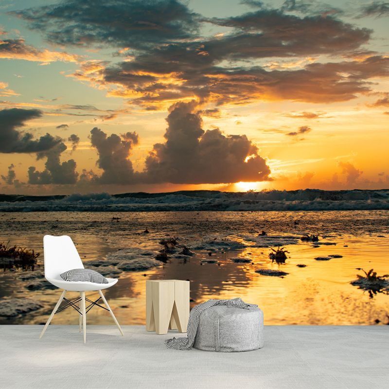 Sandy Beach Personalized Size Minimalist Wall Decor for Sleeping Room, Waterproofing