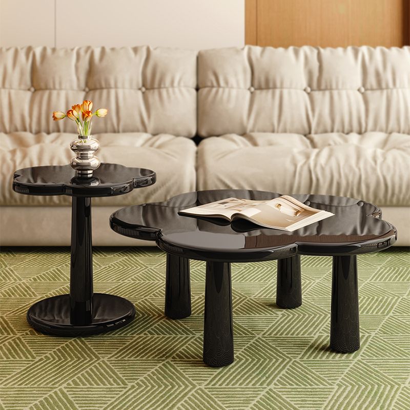 Simple Black Coffee or End Table Contemporary Coffee Cocktail Table with 4 Legs