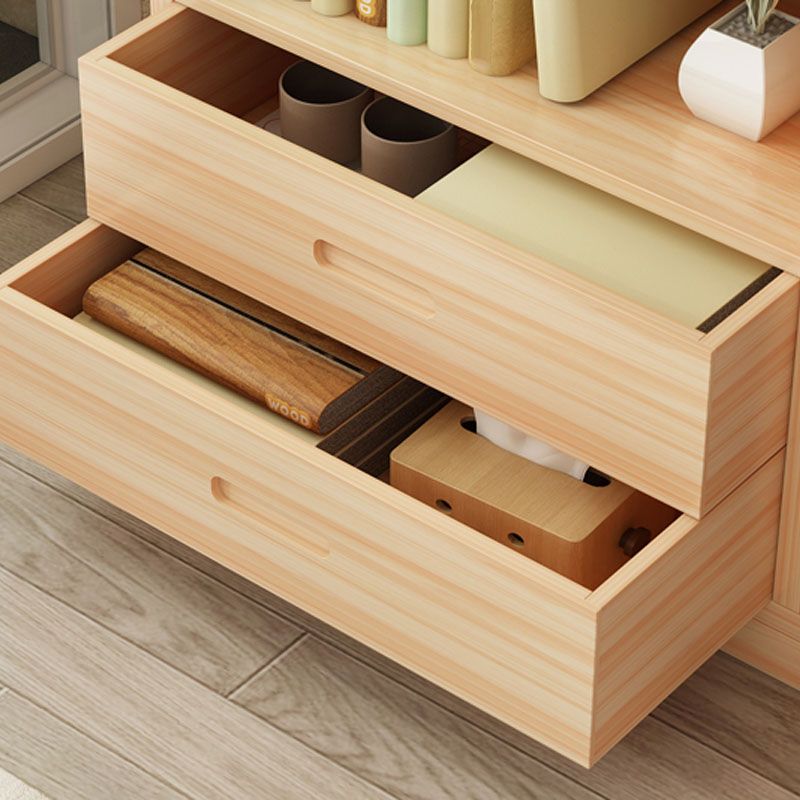 Modern Floor Brown Book Shelf Woodend Open Shelf Bookcase for Home