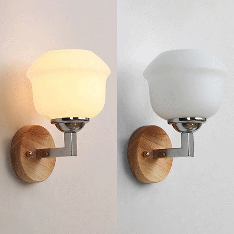 Living Room One Head Wall Sconce Modern Wood Style Wall Mounted Light Fixture