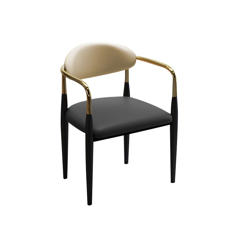 Faux Leather Dining Side Chair Open Back Home Dining Side Chair