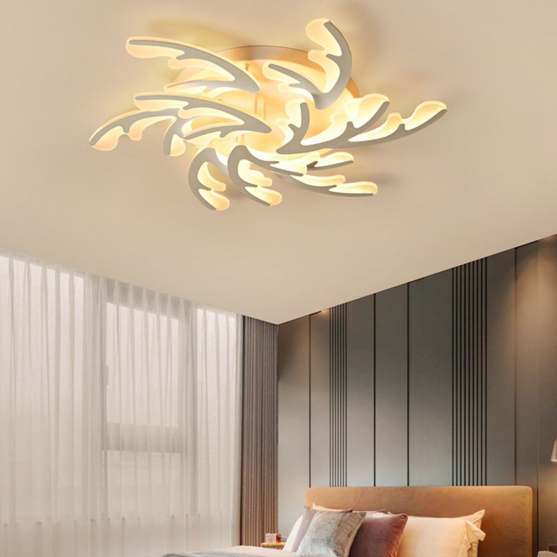 Coral Flush Light Fixtures Simplicity Acrylic Ceiling Light Fixtures for Bedroom