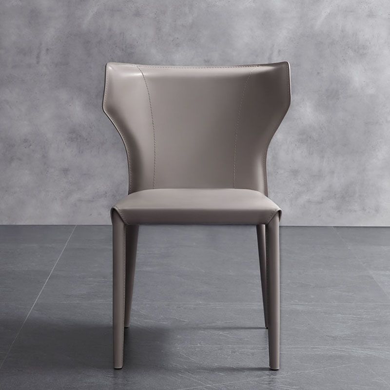 Modern Indoor-Outdoor Dining Room Chairs Wingback Parsons Armless Chair (Set of 2)