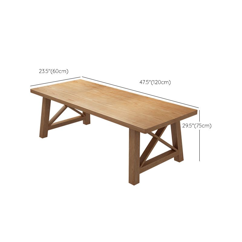 Glam Style Wood Dining Table Rectangle Table with Wood Legs for Kitchen