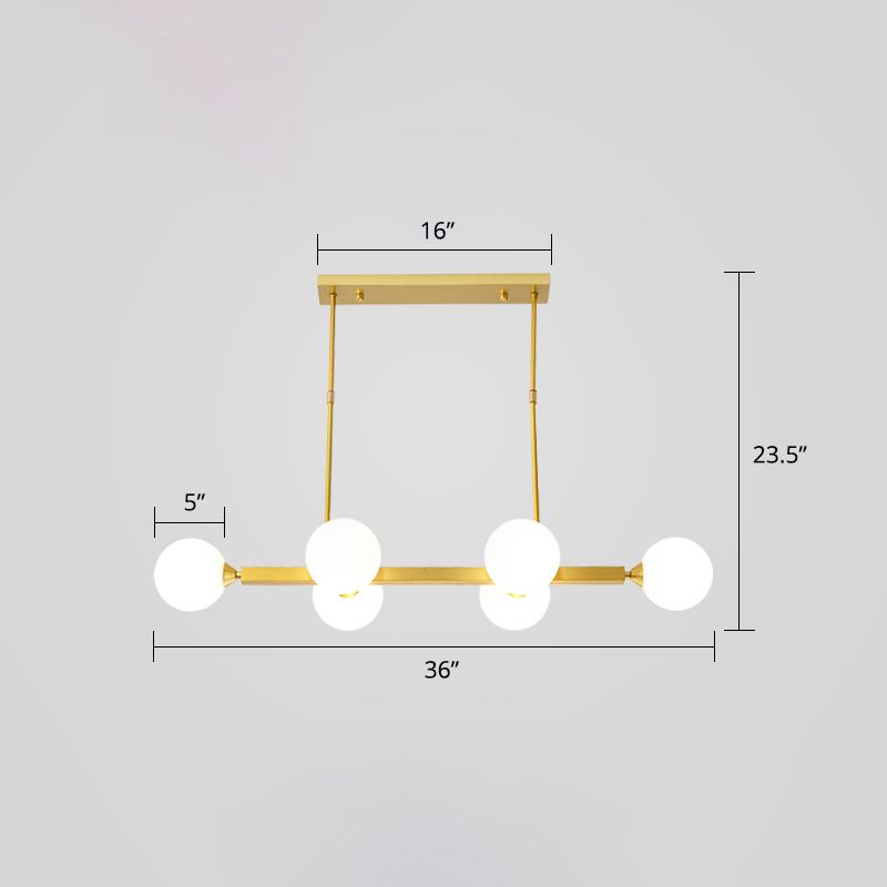 Opaline Glass Molecular Island Lighting Postmodern Style Suspension Light for Dining Room