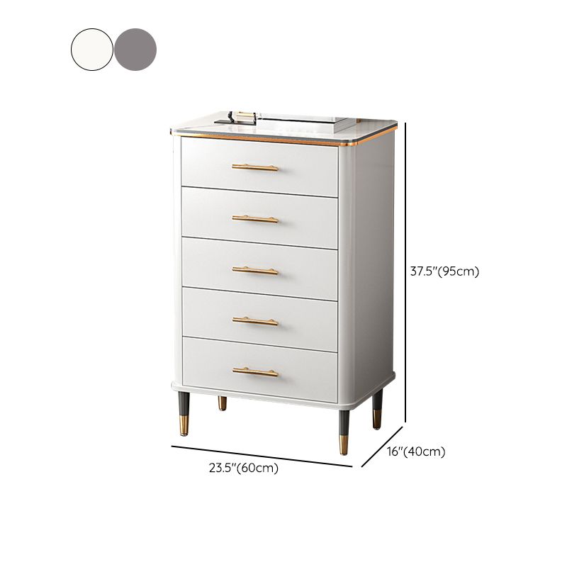 Classic Glam Lingerie Chest Vertical Marble Storage Chest with Drawers for Bedroom
