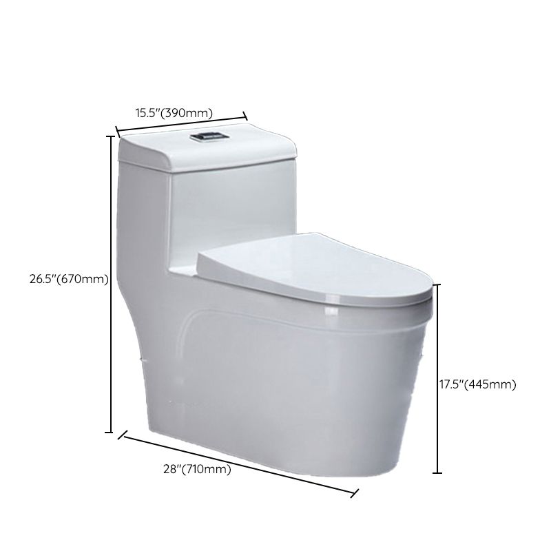 Contemporary Floor Mounted Toilet Seat Included Toilet Bowl for Bathroom