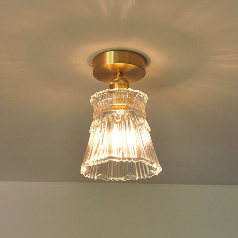 Glass Shaded Semi Flush Mount Light Modern Style Ceiling Flush Mount