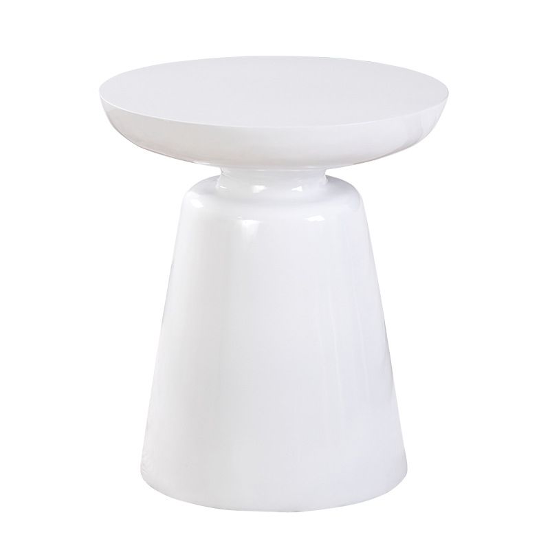 16.9"/23.6" Tall Pedestal Metal End Table Round Solid Color Side End Table