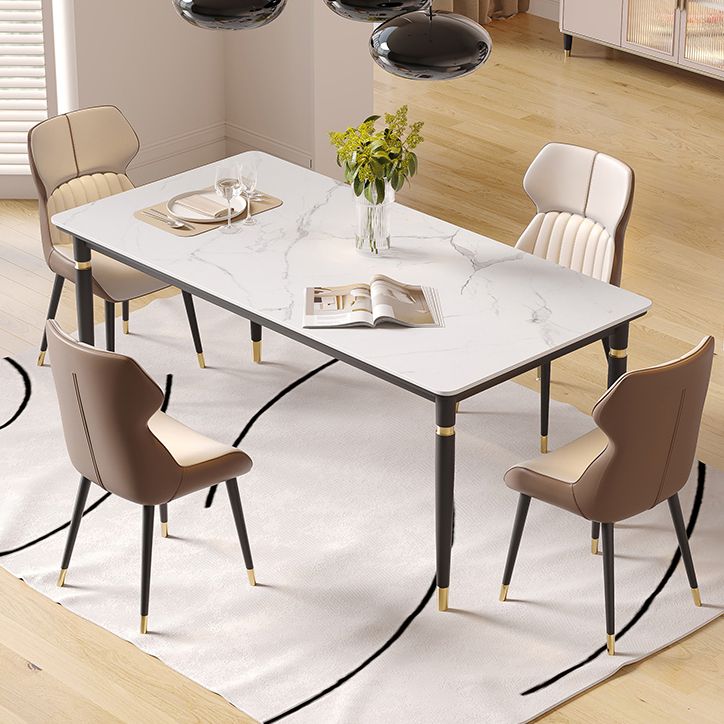 Nordic 1/4/5/7 Pieces Dining Set Rectangle Stone Dining Table for Dining Room Kitchen