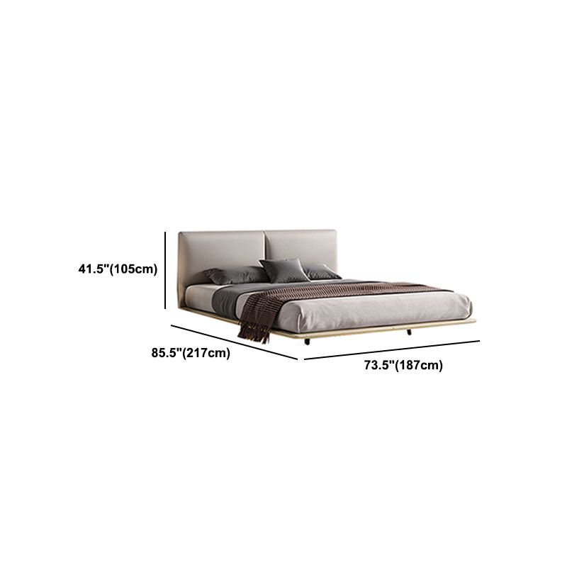 84.65 inch Wide Glam Bed Frame Solid Color Standard Bed with Headboard