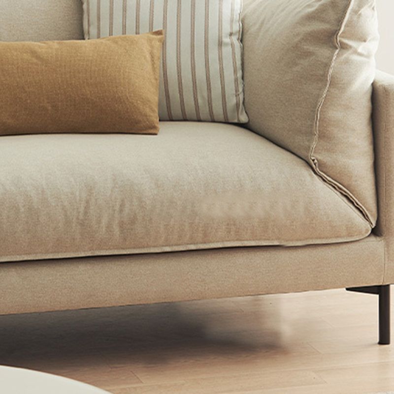 Modern Living Room Fabric Sofa Recessed Arm Loveseat with Black Legs