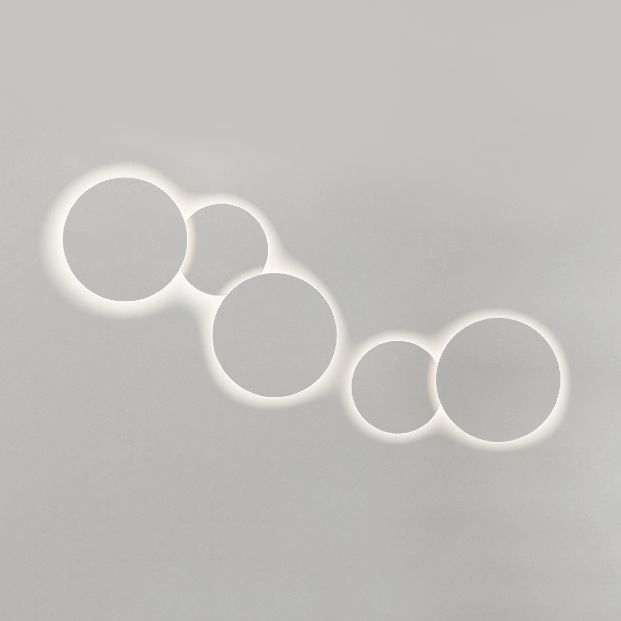 Lámpara de pared de metal de metal en forma de minimalismo iluminación de pared LED integrada de luz cálida/blanca en gris/blanco, 47.5 "/52" de ancho