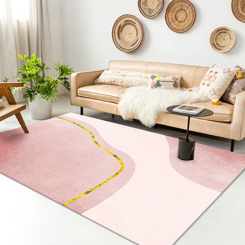 Orange Modern Rug Polyester Semicycle Rug Non-Slip Backing Rug for Home Decor
