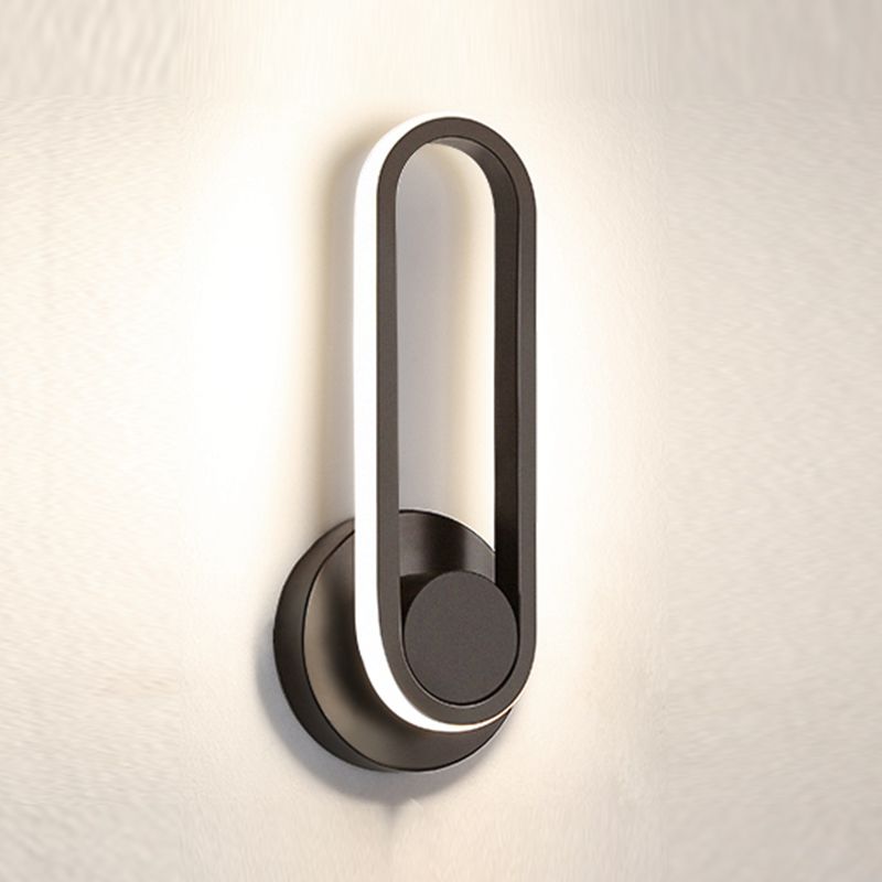 Oval Metal Wall Sconce Modern Style 1- Light Wall Mount Lighting