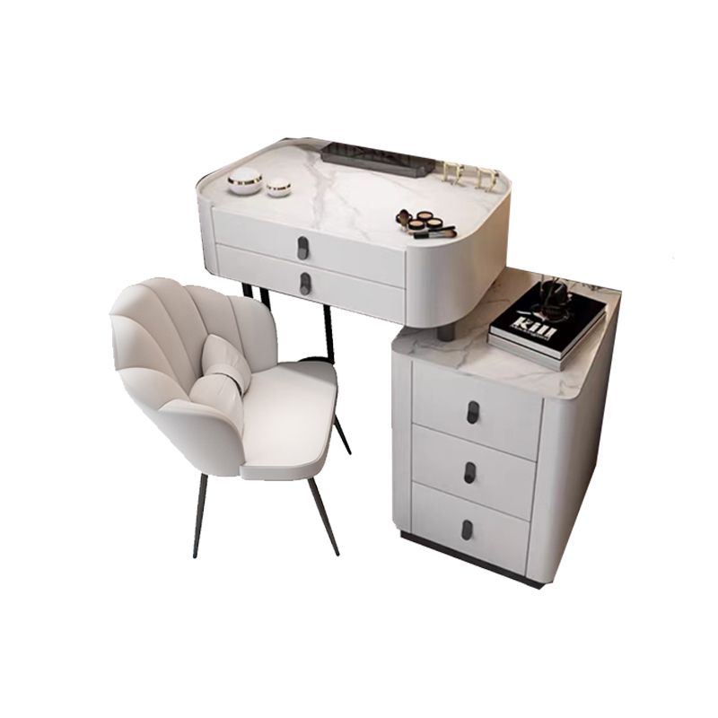 Glass/Stone Make-up Vanity Modern Vanity Dressing Table with Storage Drawers
