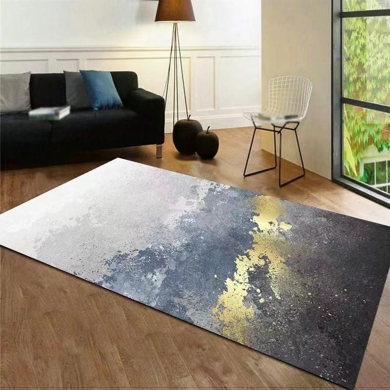 Gold Simple Carpet Polyester Graphic Carpet Stain Resistant Carpet for Living Room
