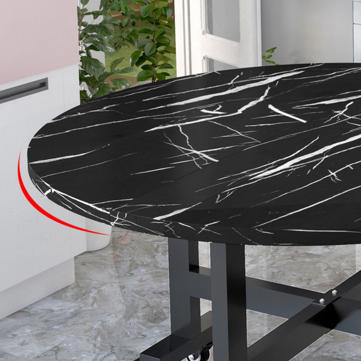 Mitte des Jahrhunderts rund Form Table MDF Klappstandentisch für Küche