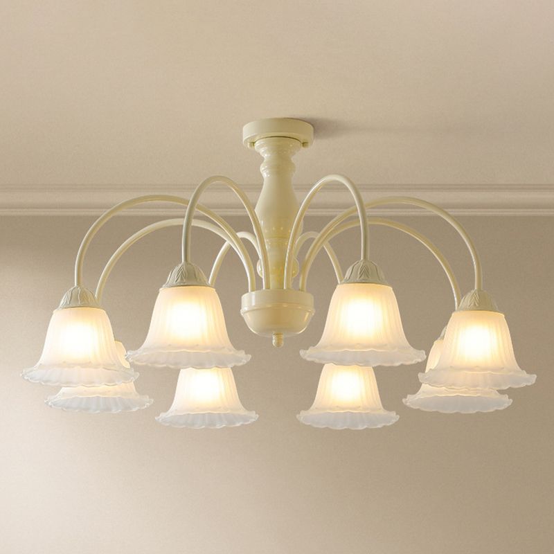 Modern Ceiling Lamp Multi-lights Semi-flush Mount Light Fixture with Glass Shade