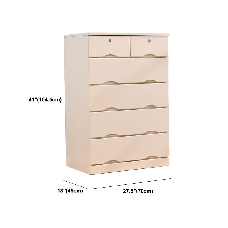 Contemporary Chest Wooden Horizontal Combo Dresser with Drawer