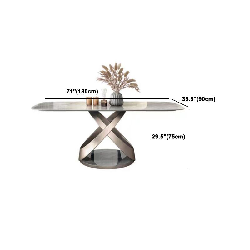 Nordic Sintered Stone Top Dining Set Rectangle 1/2/5/6 Pieces Dinette Table Set