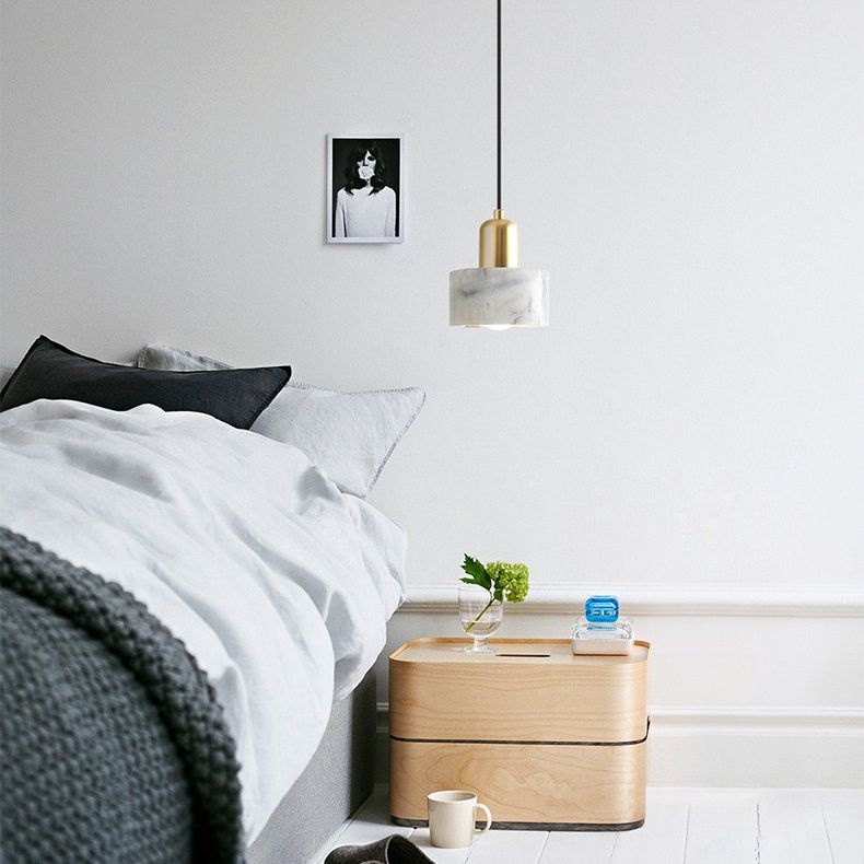LED -LED -LED Pendelleuchten moderne Stone Metal Hanging Light für Bett
