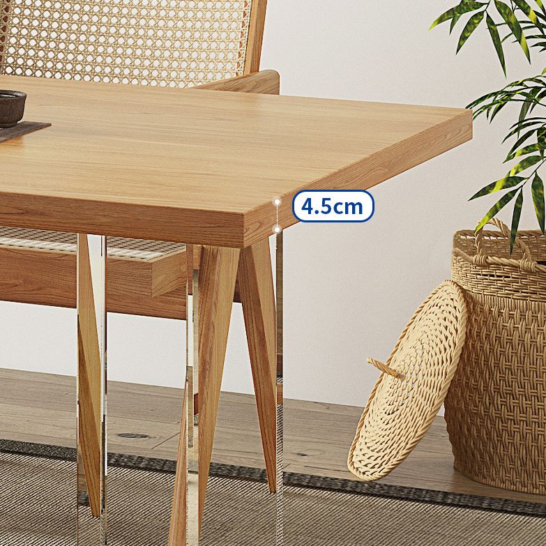 Modern Dining Wood Table Dining Rectangle Table with Plastic Legs