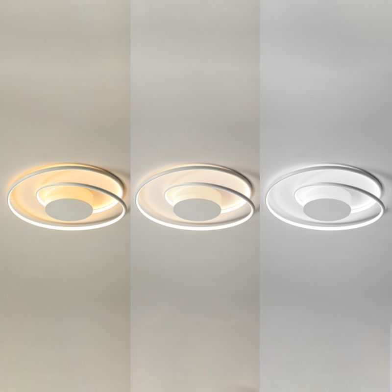 Line Shape LED Ceiling Lamp Modern Aluminium 1 Light Flush Mount for Study Bedroom