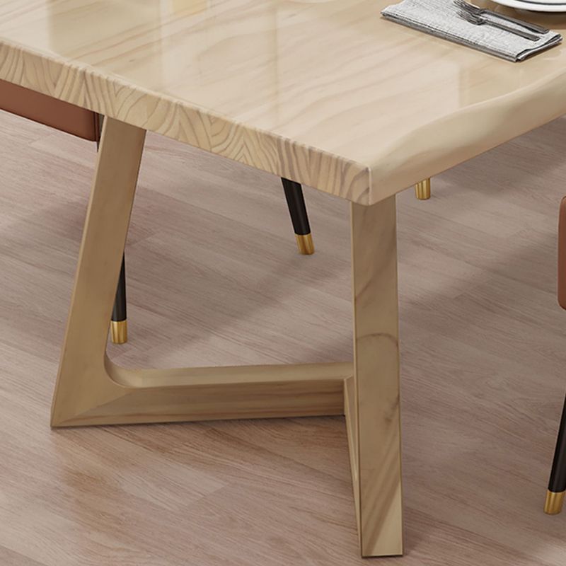 Modern Style Dining Table Rectangle Solid Wood Table for Home