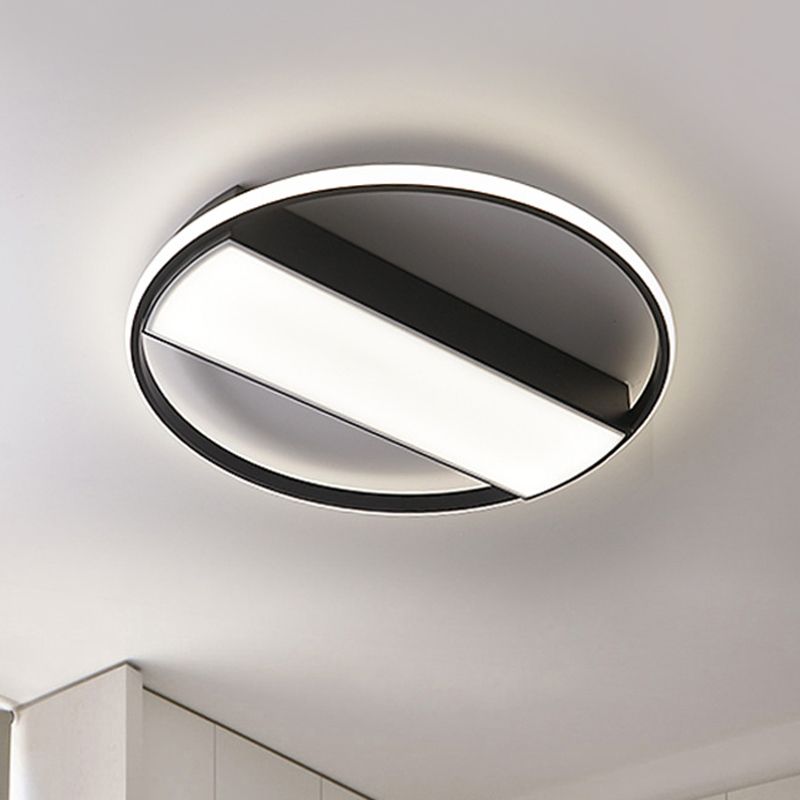 Rechthoek Flush Mount Fixture Modern Acryl Zwart/Wit 16 "/20" /24 " Breed LED Plafond Licht voor Stairway