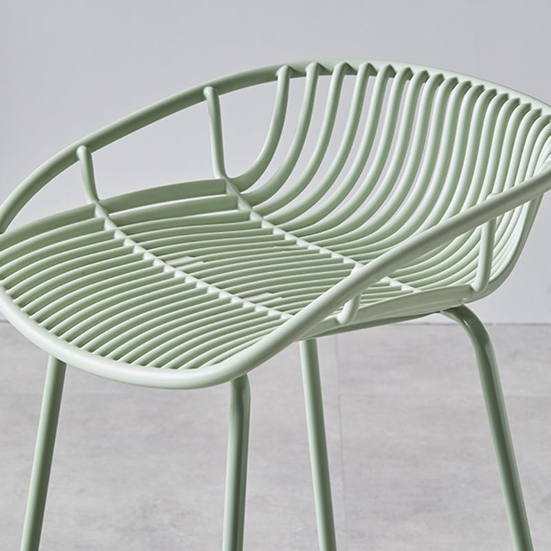 Industrial Metal Stool Metal Low Back Counter Stool in Matte Finish for Indoor