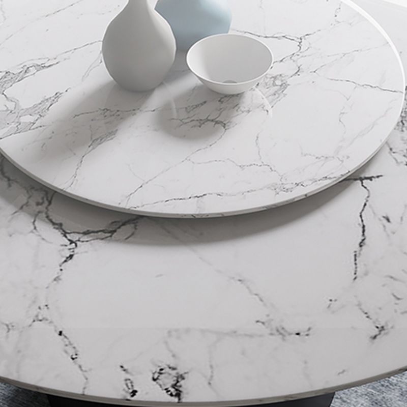 Contemporary Stone Round Dining Set 1/4/7/11 Pieces Turntable Dining Furniture for Home