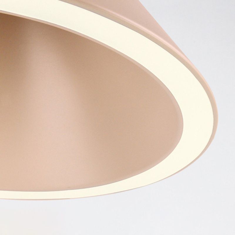 Dinning Room LED Hanging Light Fixture Simple Style Hanging Ceiling Light with Cone Metal Shade