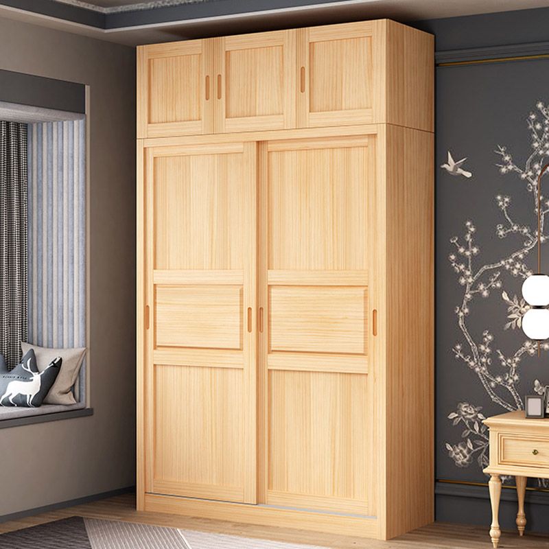 Modern Wardrobe Armoire Solid Wood Wardrobe Cabinet with Doors