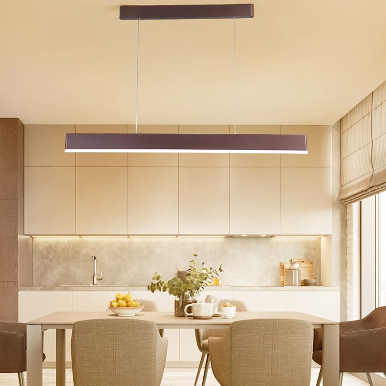 Contemporary Simple Style Rectangle LED Island Light Pendant Lights for Office