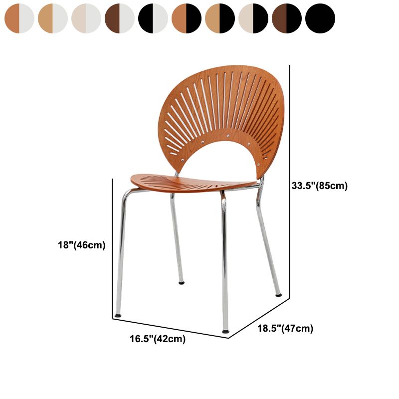 Industrial Dining Chair with Metal Legs Matte Finish Side Chair