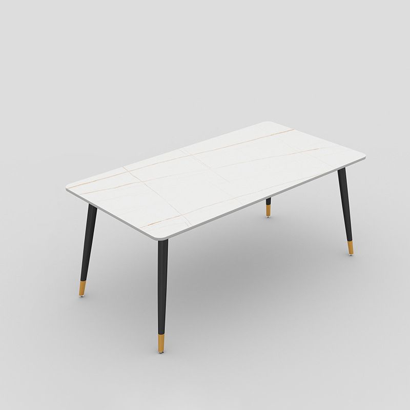 4-foot Stone Table Glam Rectangle Matte Finish Dining Table for Restaurant