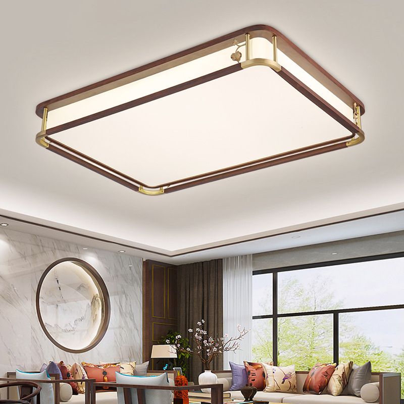 Modern Ceiling Light Wooden Flush Mount Light Fixture for Bedroom