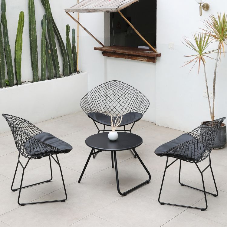 1/3/4/5 Pieces Patio Dining Table Set Black Modern Dining Set