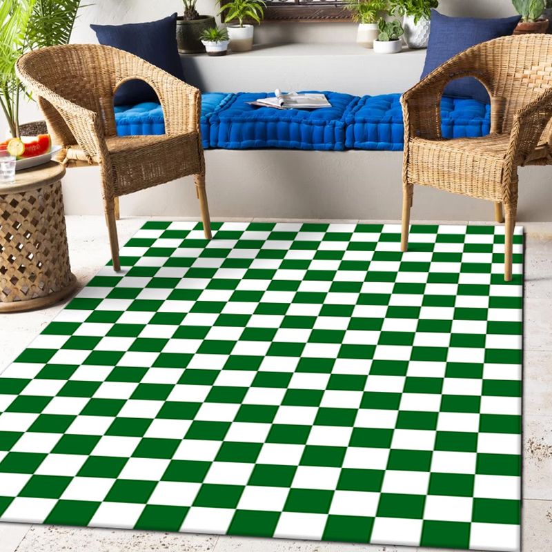 Solid Color Home Decoration Carpet Simplicity Checkered Area Rug Polyester with Non-Slip Backing Rug